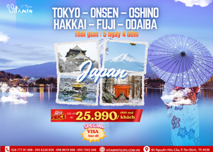 TOUR 5N4Đ TOKYO – ONSEN – OSHINO HAKKAI – FUJI – ODAIBA
