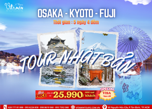 TOUR 5N4Đ HỒ CHÍ MINH- OSAKA-KYOTO - FUJI